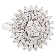 Floral Studded Engagement Diamond Ring Made in White Gold