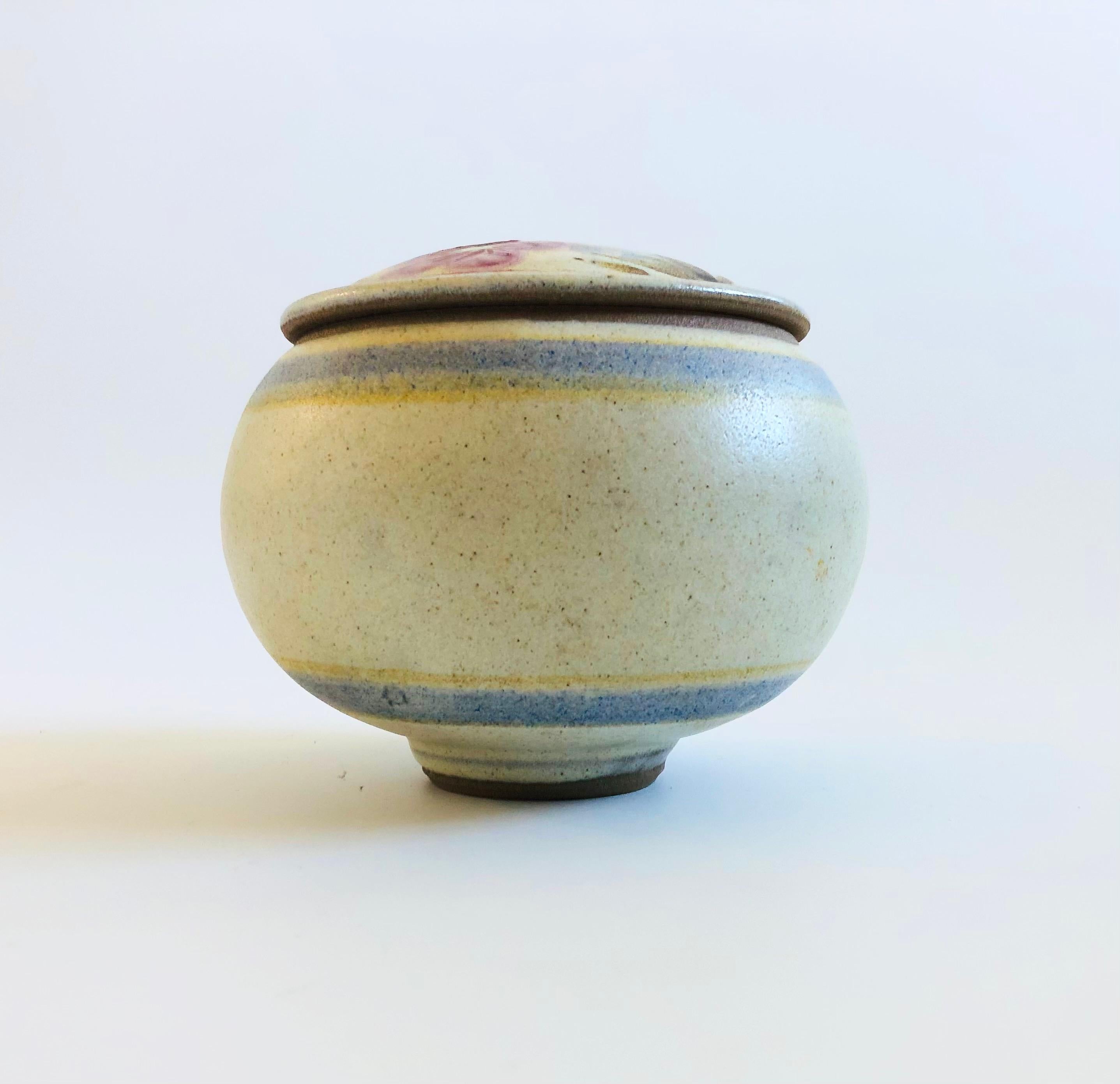 American Floral Studio Pottery Sphere Container For Sale