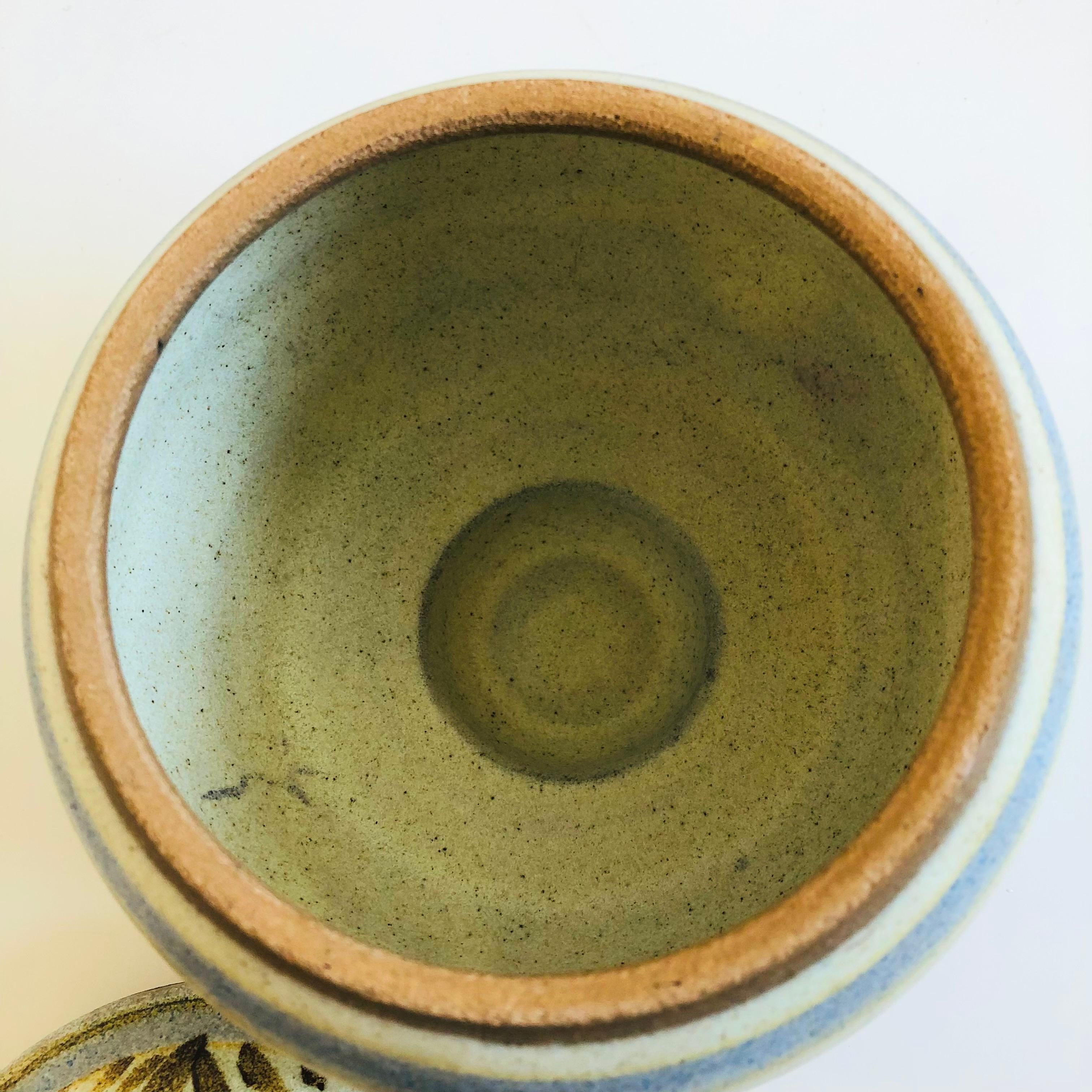 20th Century Floral Studio Pottery Sphere Container For Sale