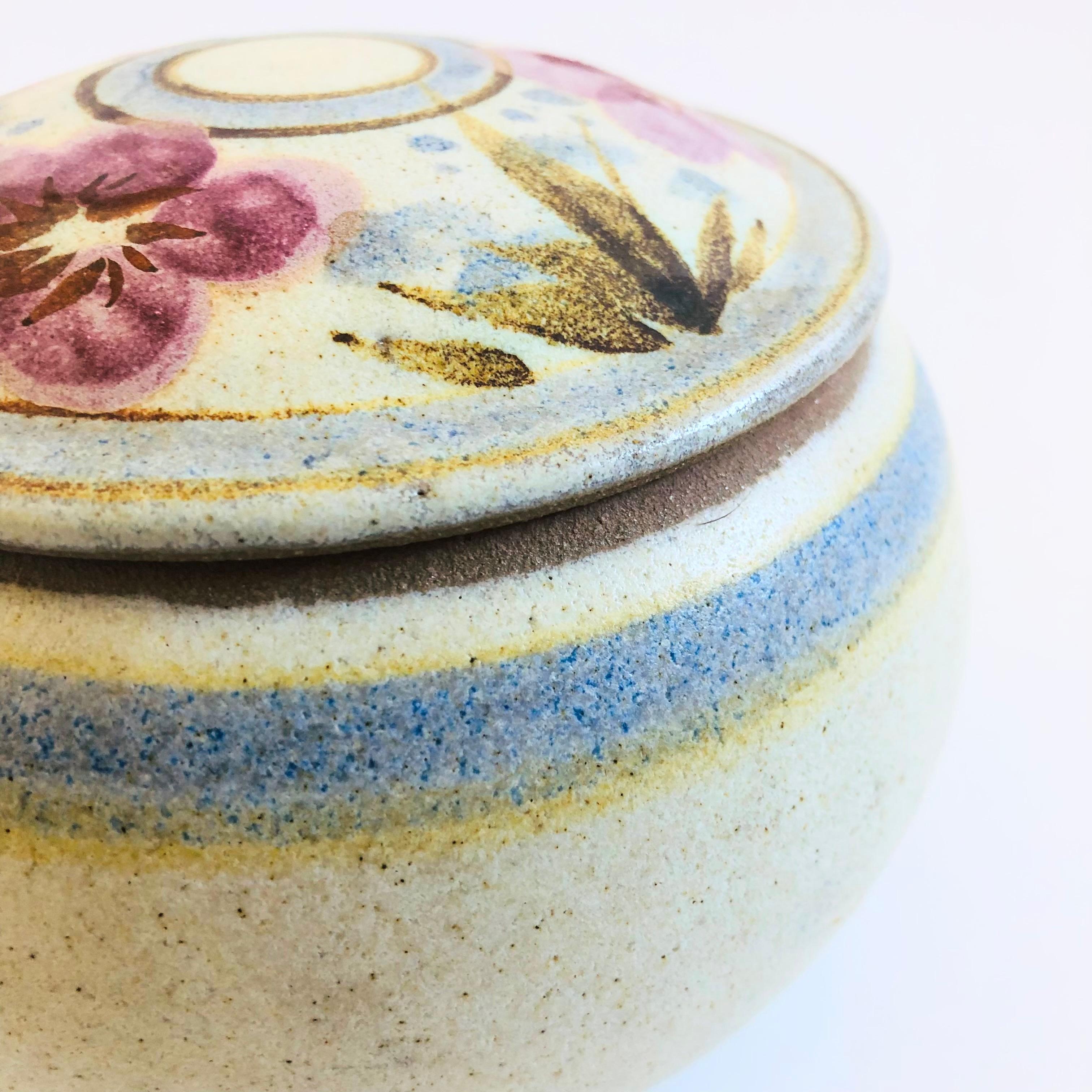 Floral Studio Pottery Sphere Container For Sale 1