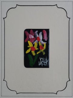 Floral Study, Oil Painting on a Bible Cover