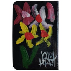 Floral Study, Oil Painting on a Bible Cover