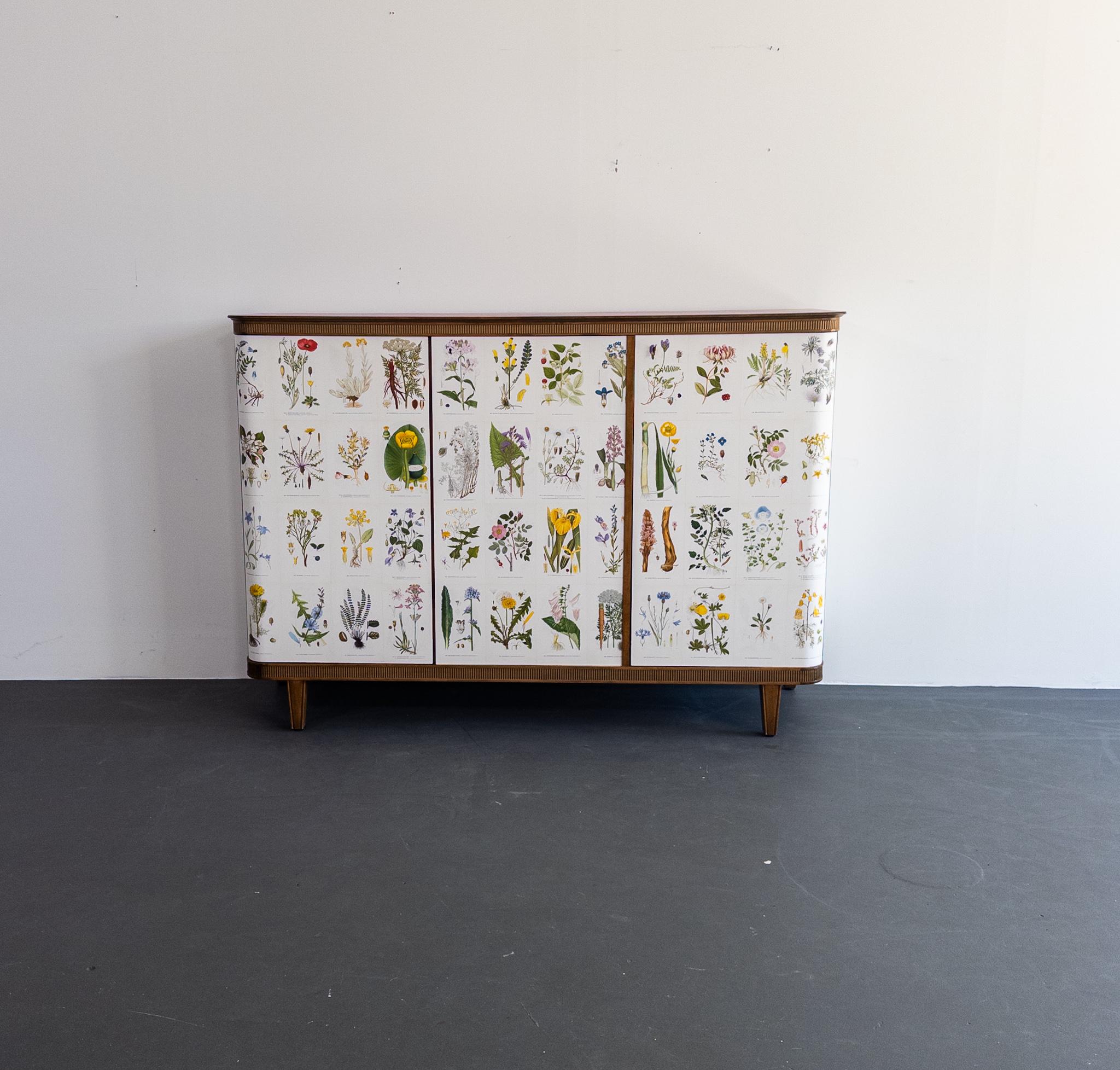 Floral Swedish Modern Sideboard, 1940s — Inspired by Josef Frank For Sale 4