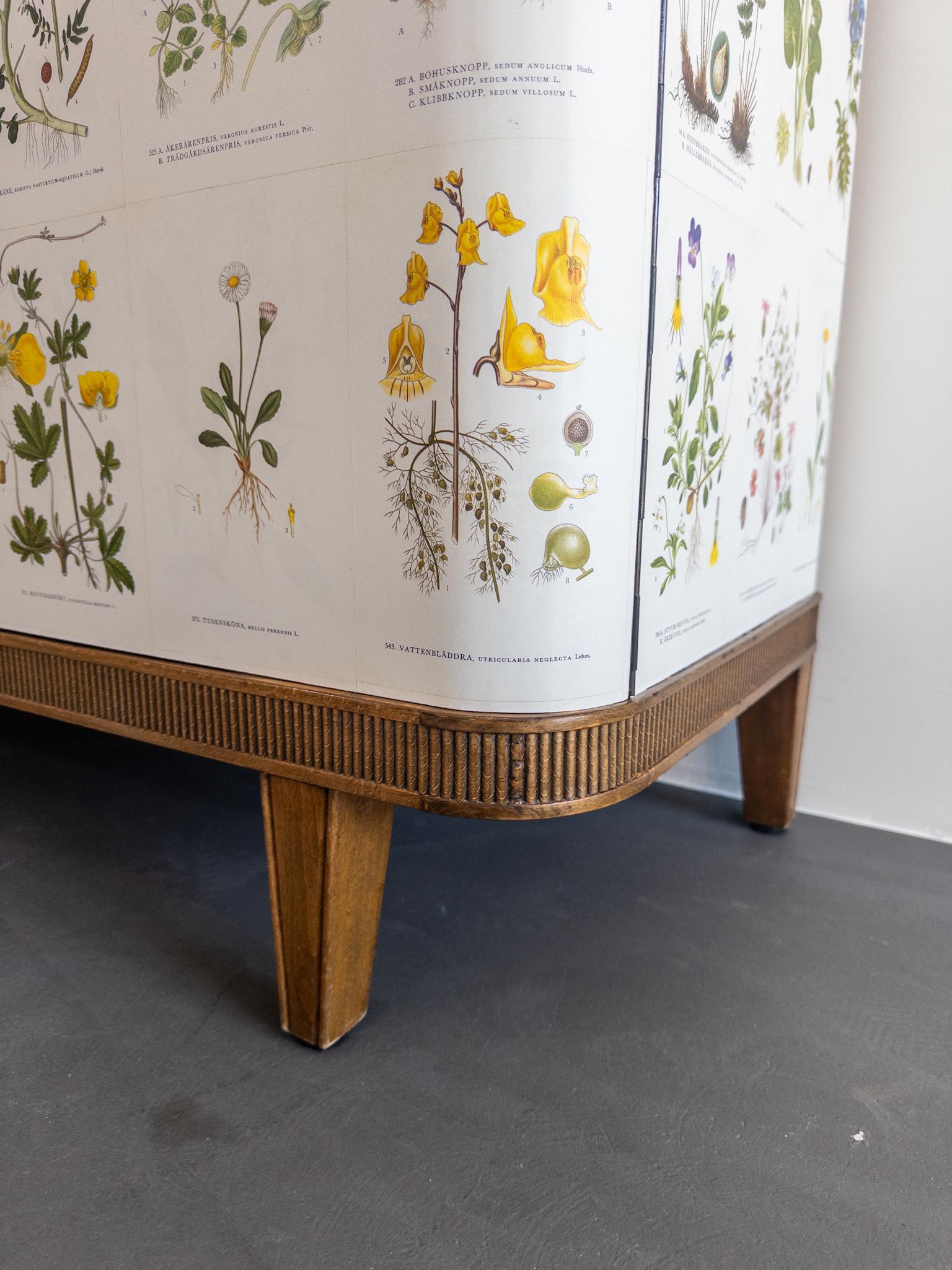 Floral Swedish Modern Sideboard, 1940s — Inspired by Josef Frank In Good Condition For Sale In Staffanstorp, SE