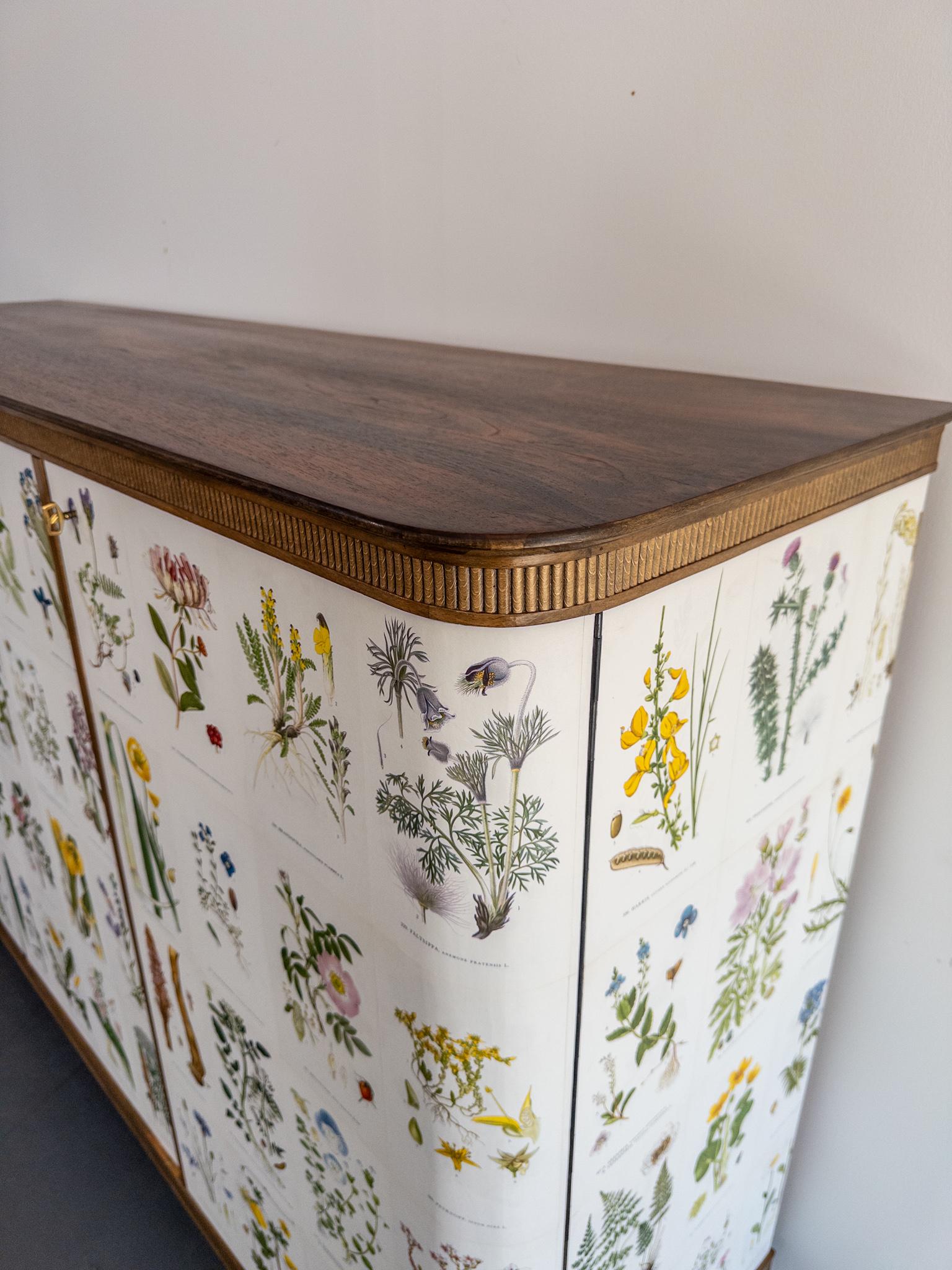 Mid-20th Century Floral Swedish Modern Sideboard, 1940s — Inspired by Josef Frank For Sale