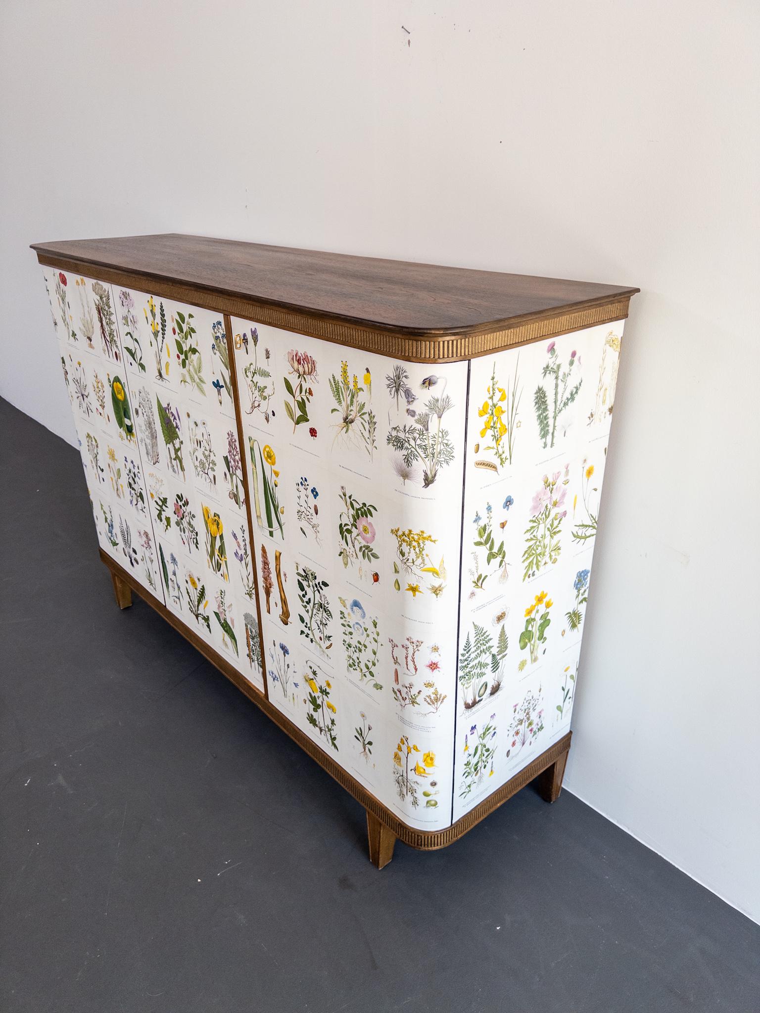 Floral Swedish Modern Sideboard, 1940s — Inspired by Josef Frank For Sale 2