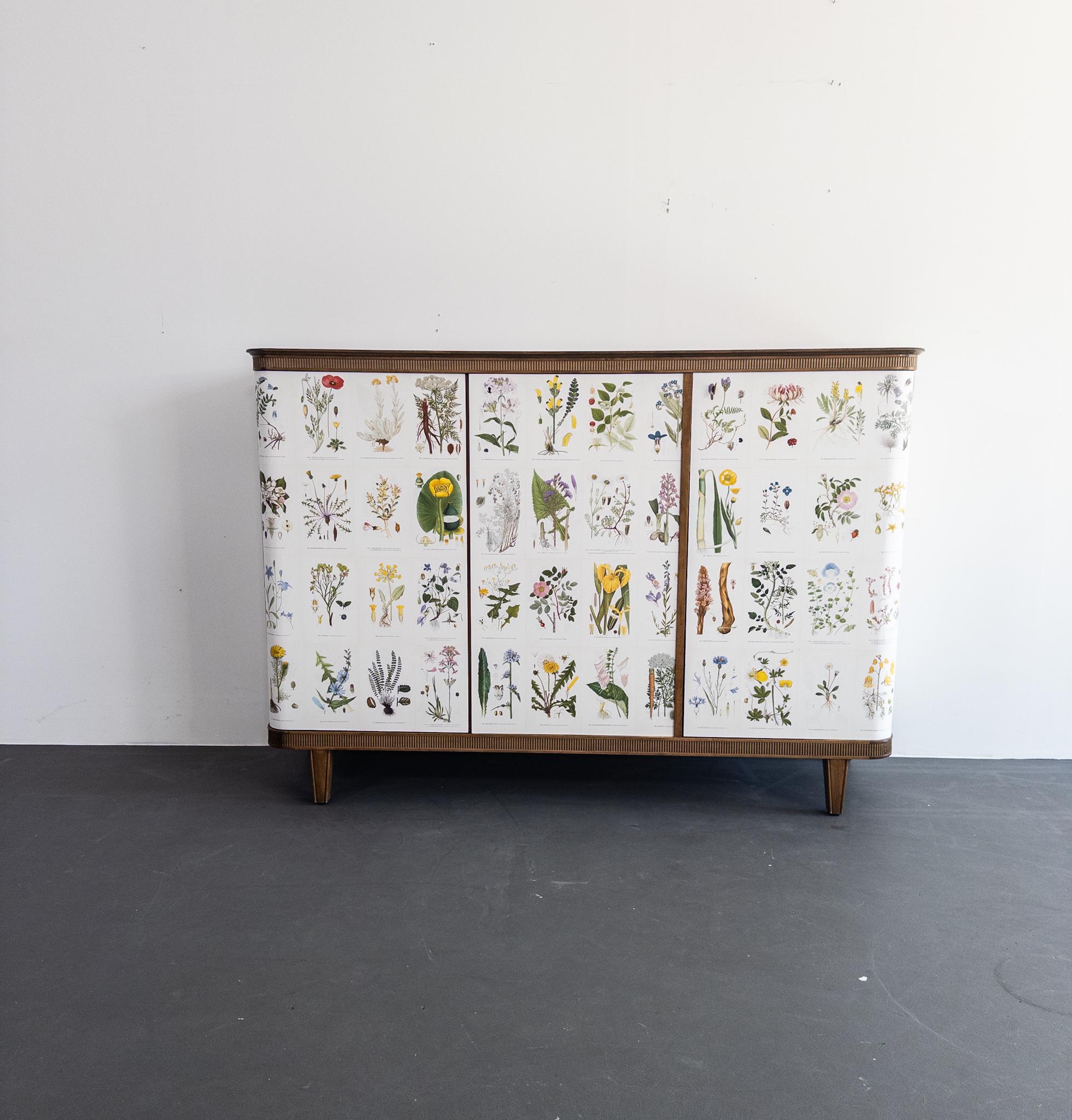 Floral Swedish Modern Sideboard, 1940s — Inspired by Josef Frank For Sale 3