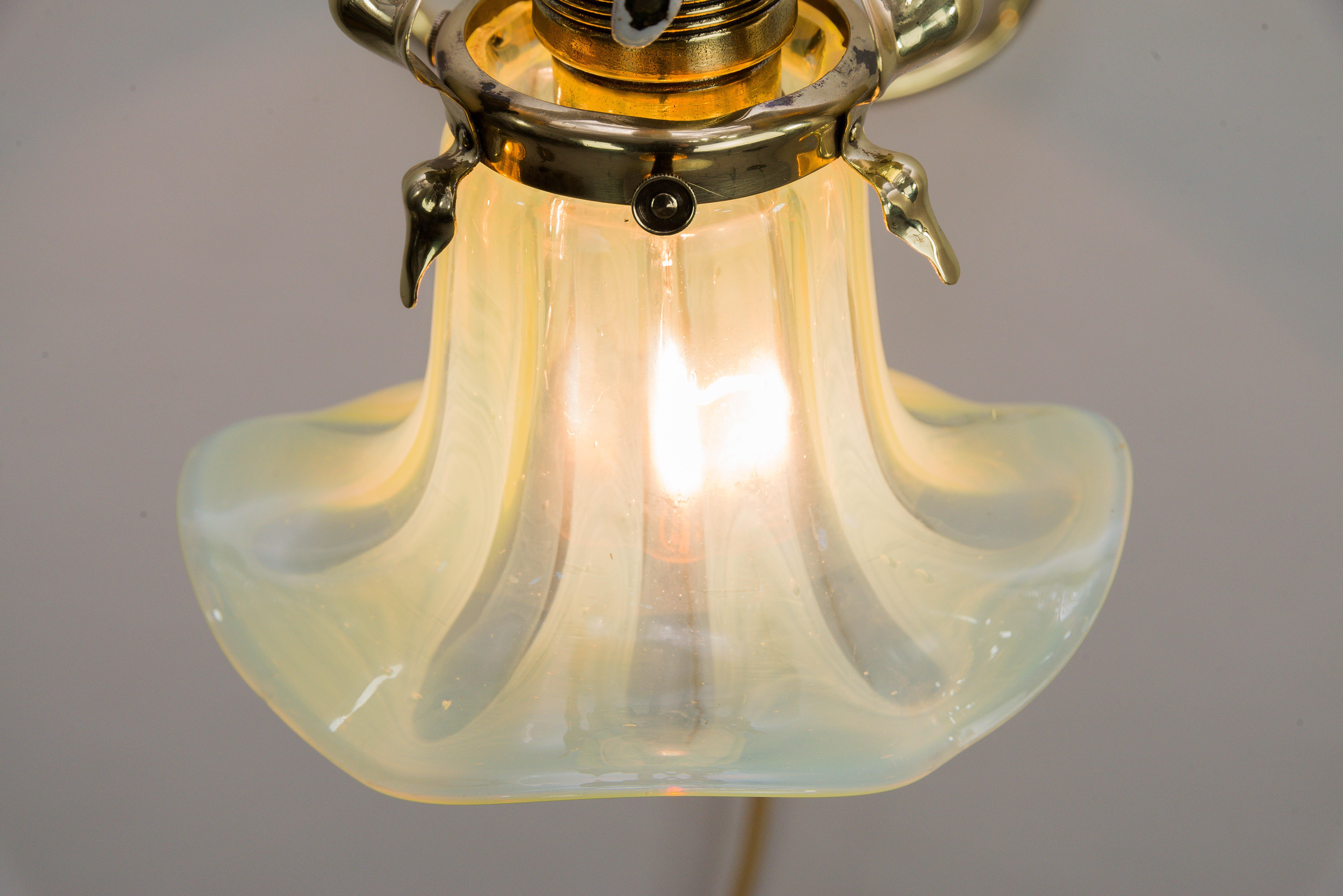 Floral Swiveling Wall Lamp with Original Opaline Glass, circa 1908s 10