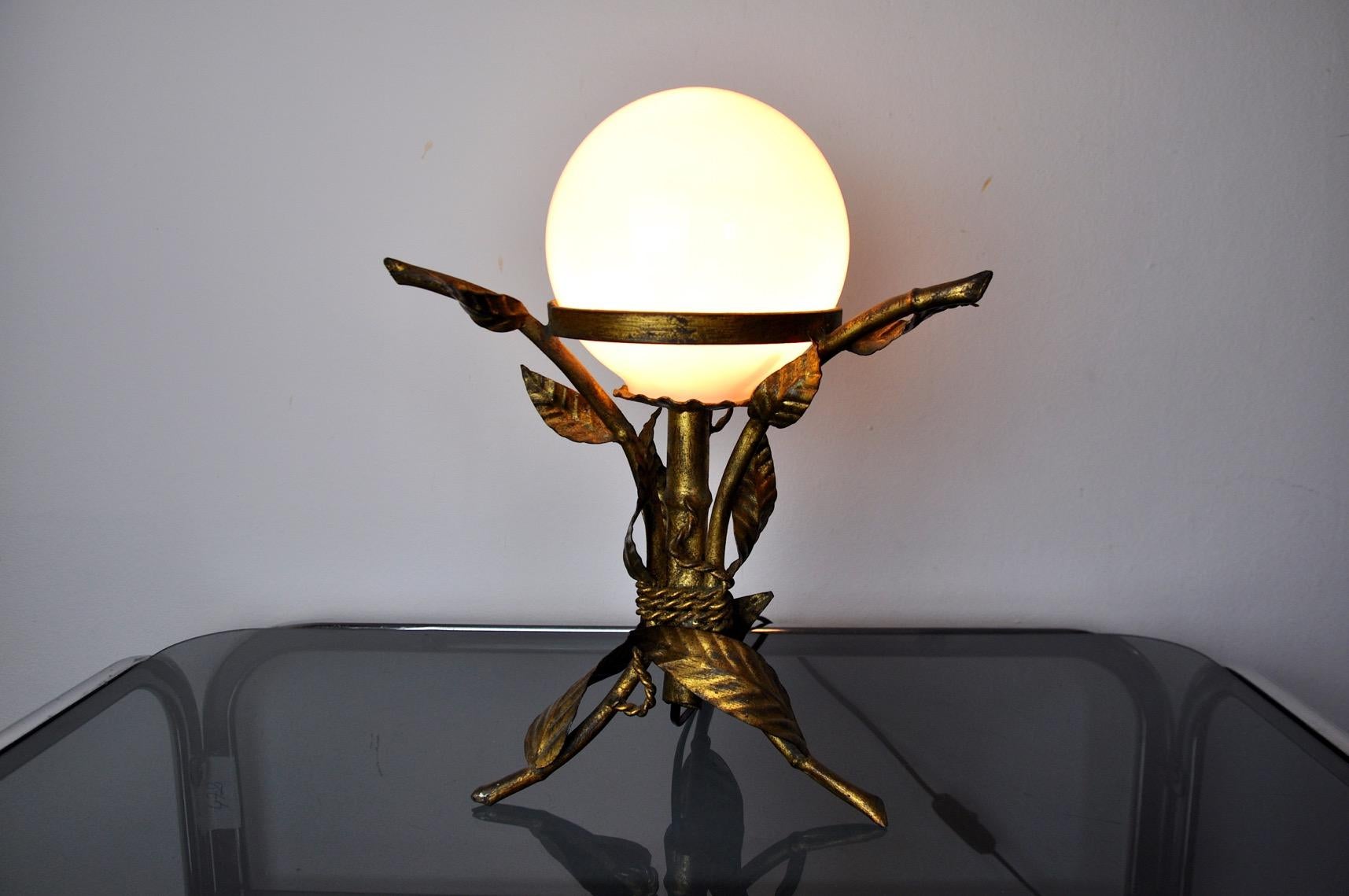 Floral Table Lamp, Art Deco, Spain, 1960 In Good Condition For Sale In BARCELONA, ES