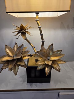 Lampe de table à fleurs de la Maison Jansen, France, années 1970