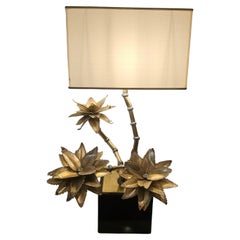 Lámpara de mesa floral de "Maison Jansen" Francia años 70