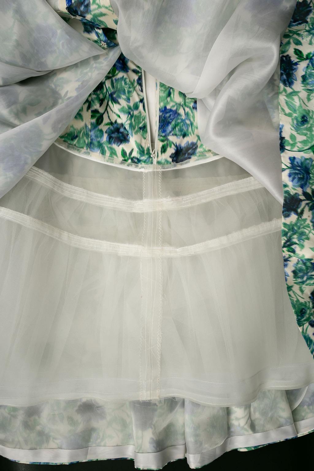 Floral taffeta dress For Sale 1