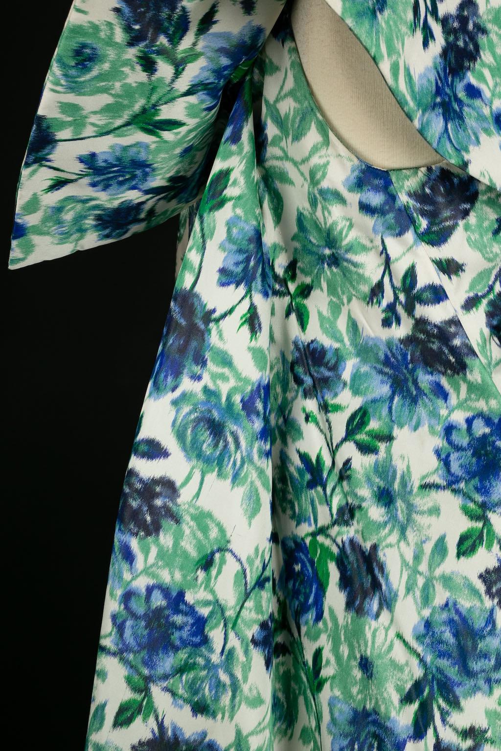 Floral taffeta dress For Sale 4