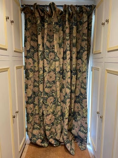 Floral Tapestry Curtain Renaissance Hanging Upholstery Pillow 94"High 93"long