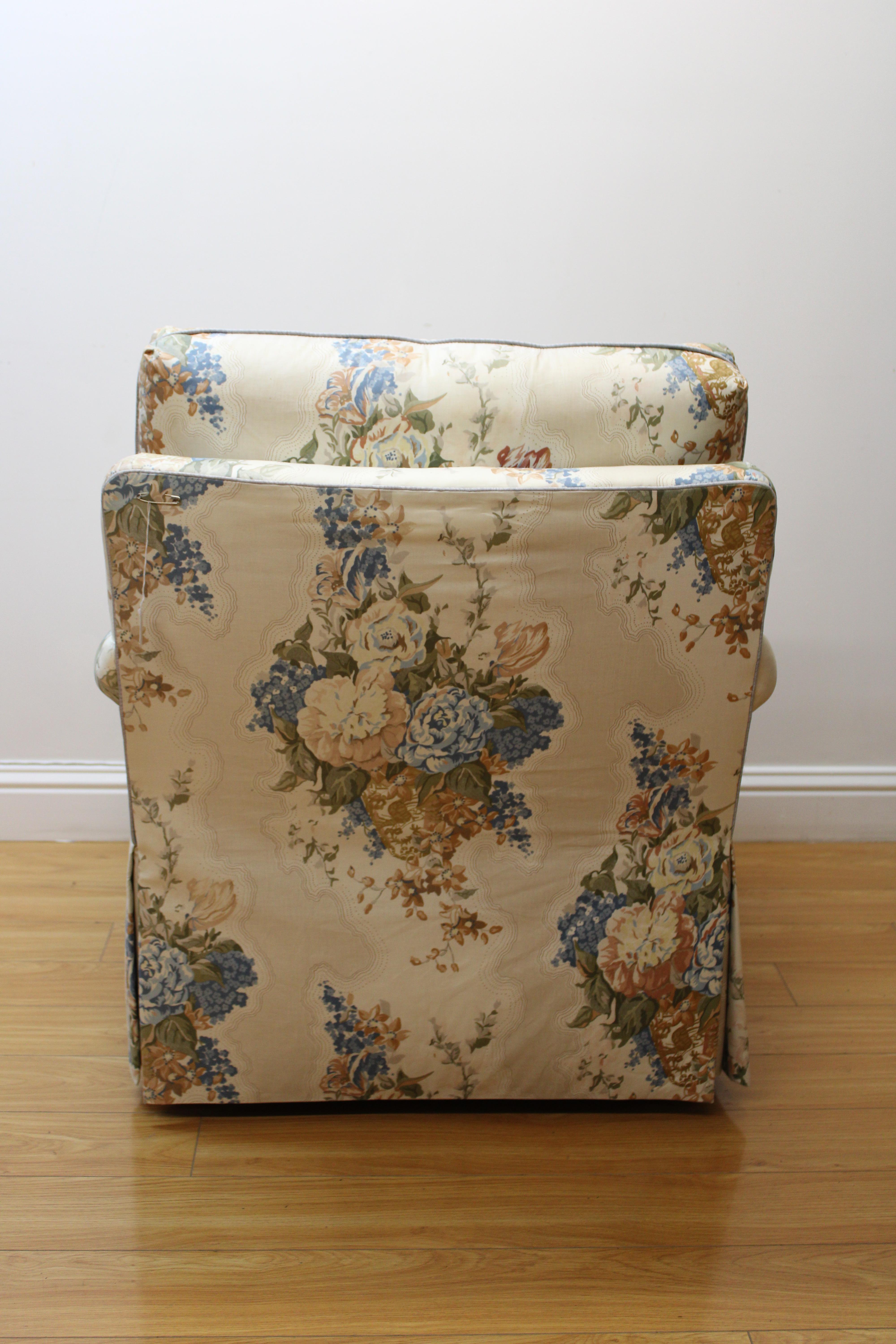 Floral Upholstered Club Chairs by Baker 4