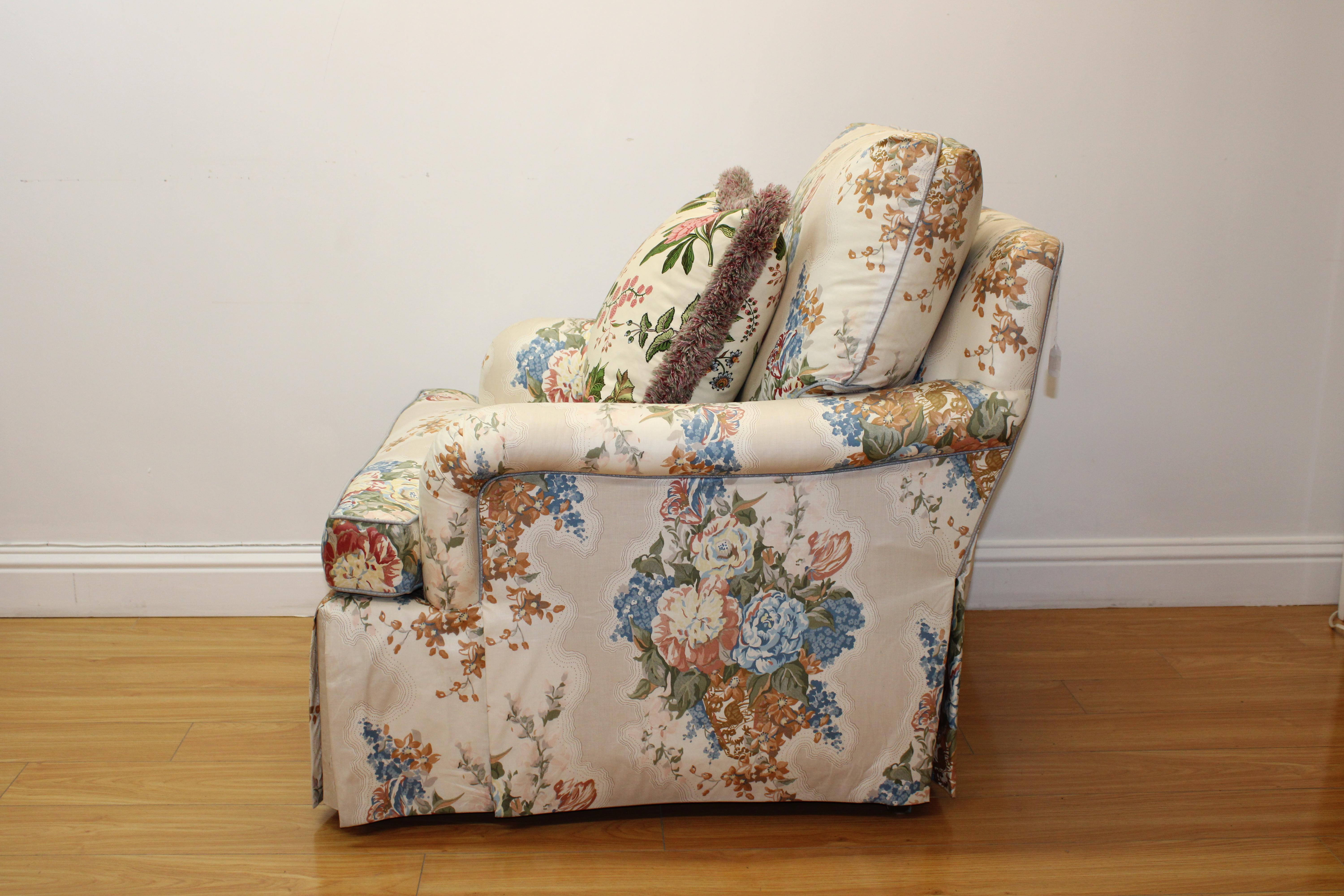 Floral Upholstered Club Chairs by Baker 5