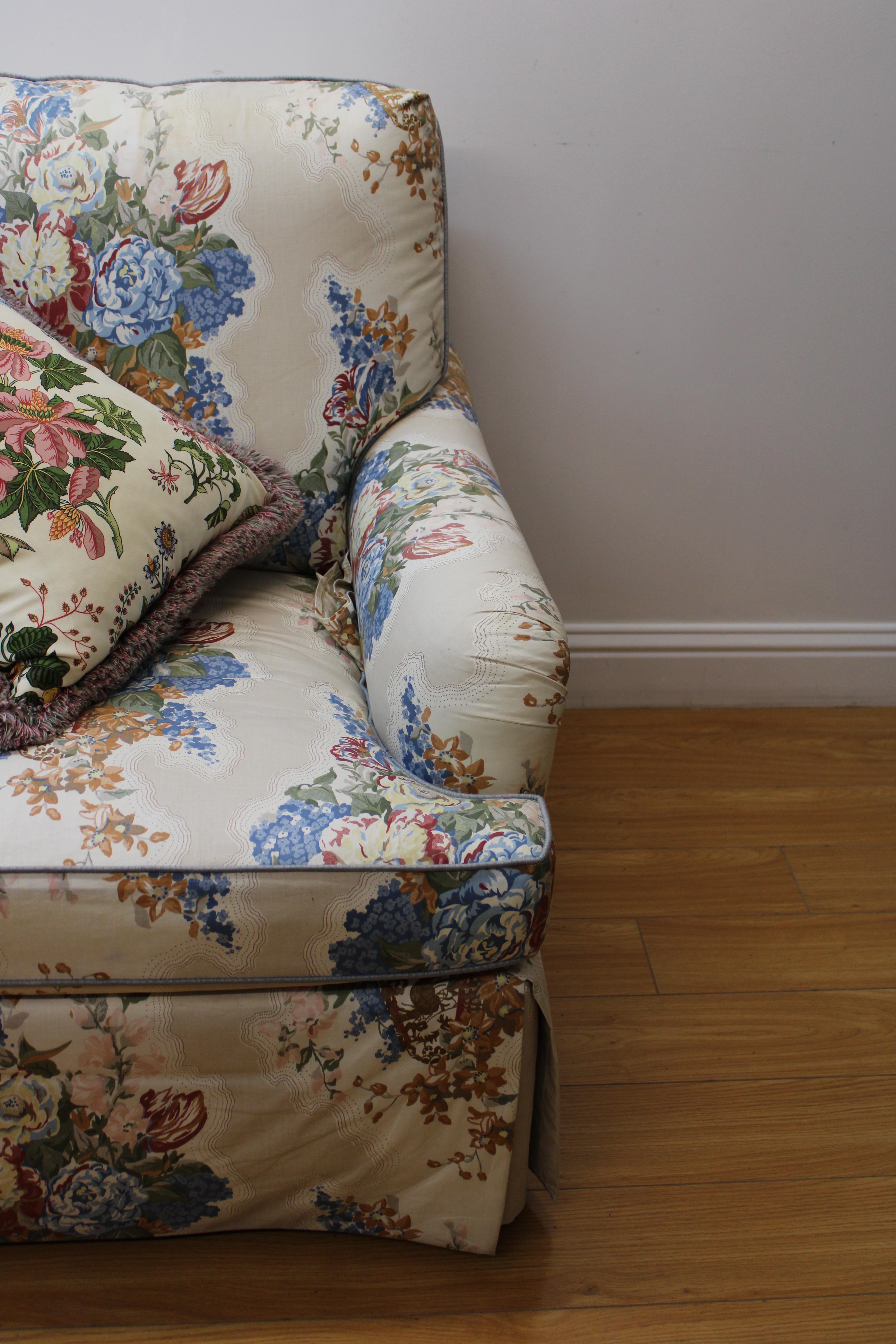 Floral Upholstered Club Chairs by Baker In Good Condition In San Francisco, CA