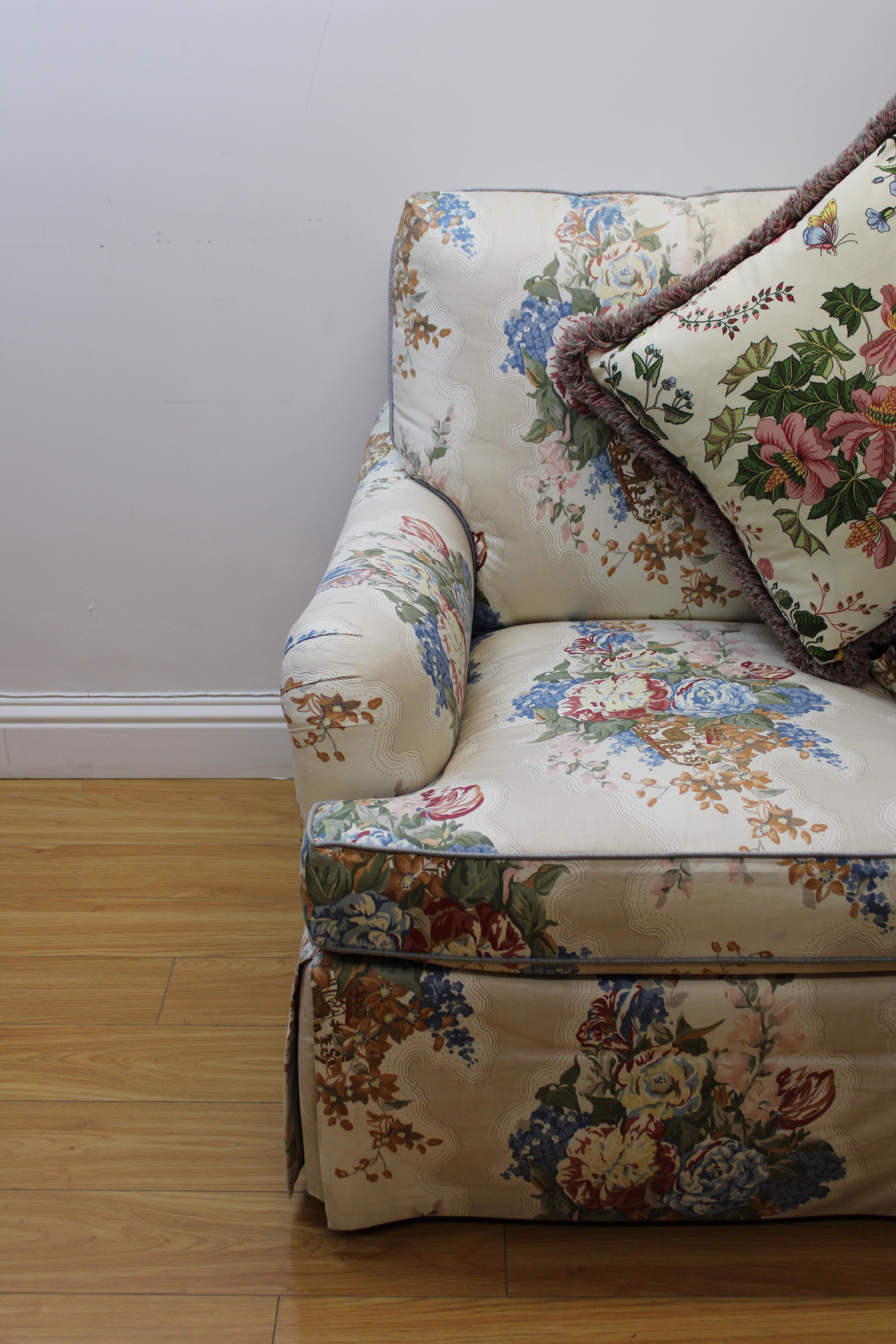 20th Century Floral Upholstered Club Chairs by Baker