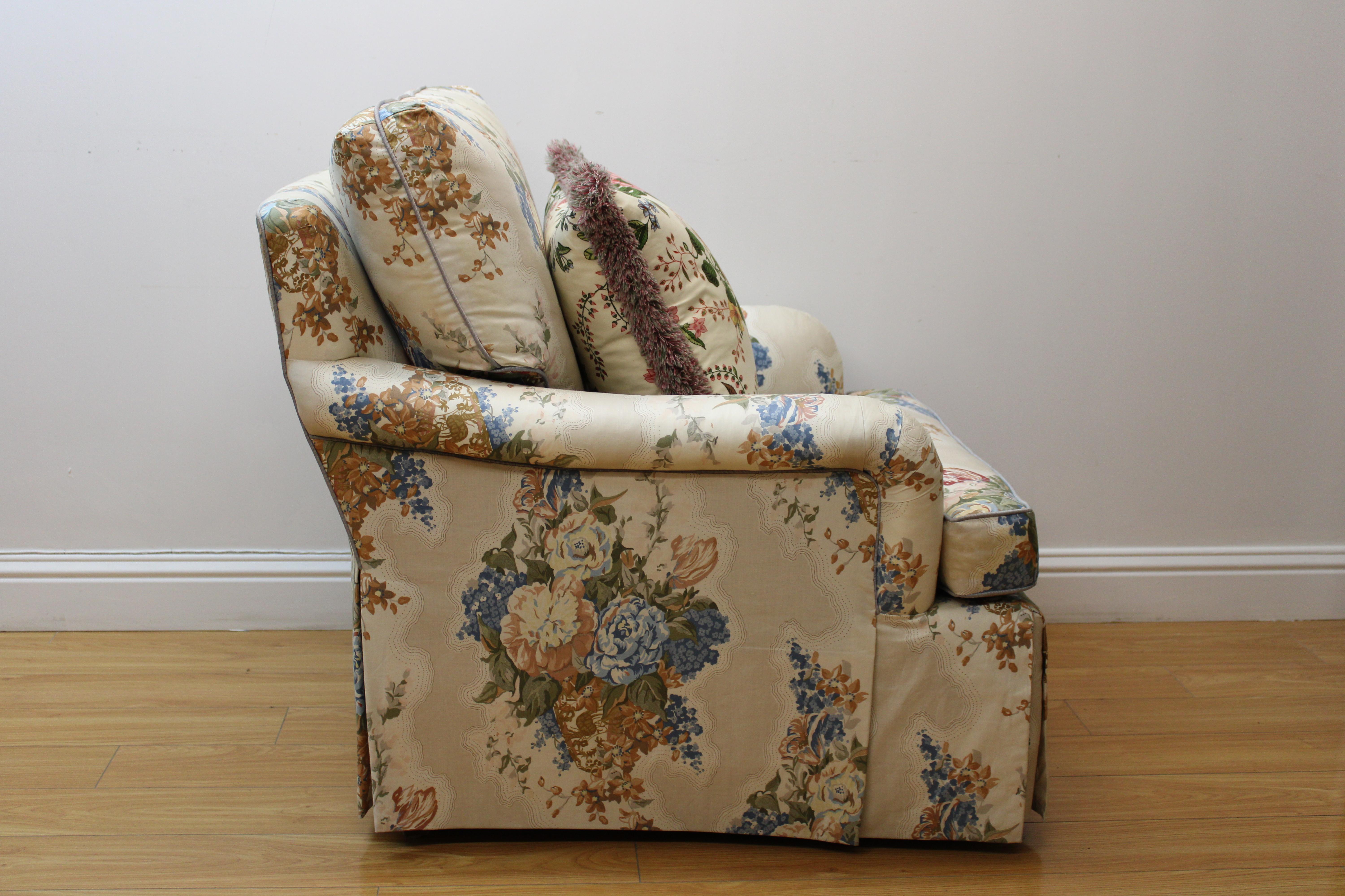 Floral Upholstered Club Chairs by Baker 3