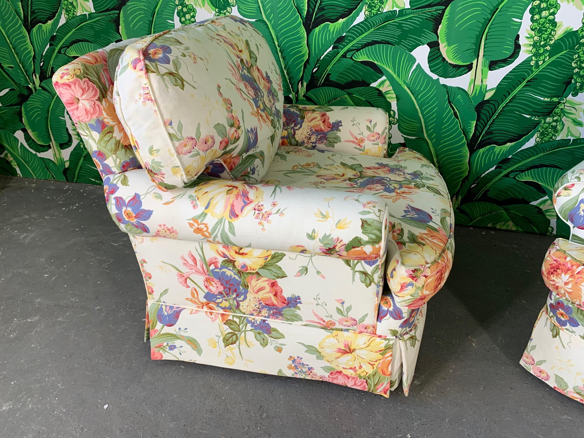 floral club chairs