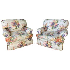 Floral Upholstered Club Chairs by Ralph Lauren, Set of Two