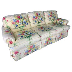 Retro Floral Upholstered Sofa by Sherrill