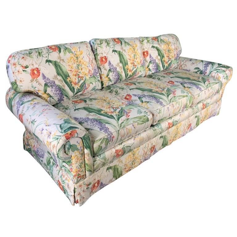 Floral Upholstered Sofas by Robb and Stucky at 1stDibs