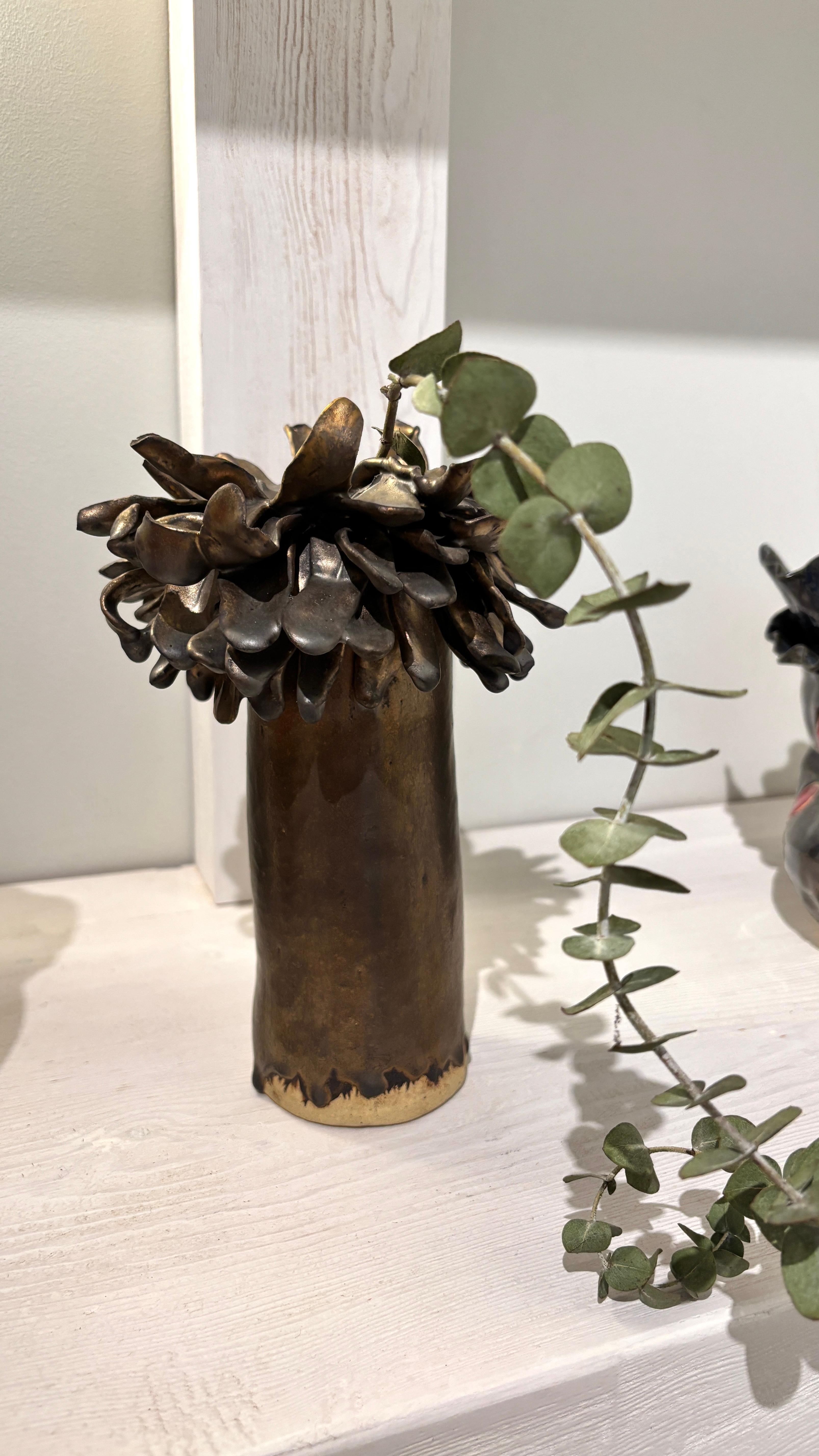 XXIe siècle et contemporain Vase floral en bronze grès n° 5 de Hania Jneid en vente