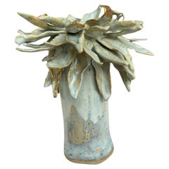 Floral Vase in Shimmery Pearl White no 11 by artist - designer Hania Jneid