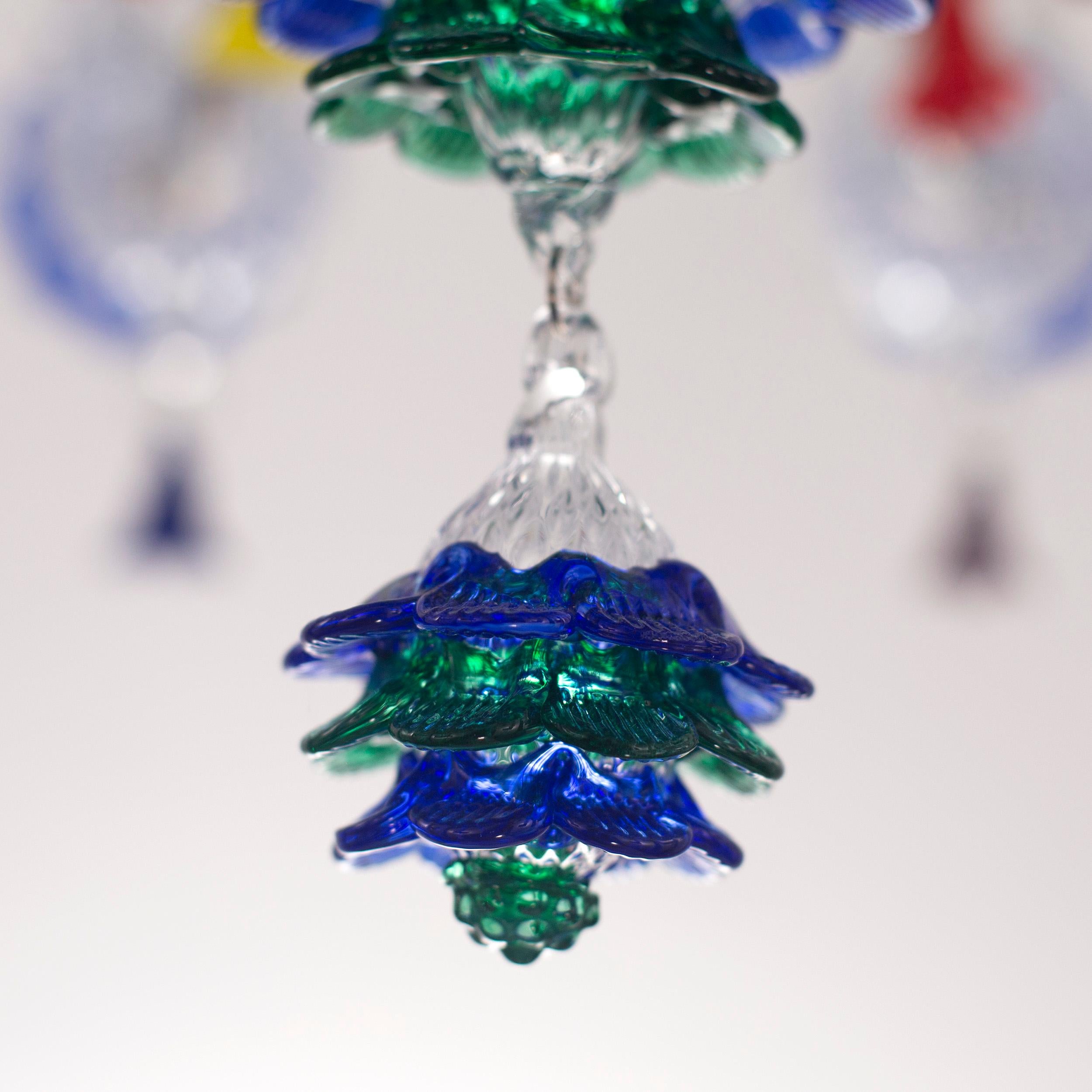 Floral Venetian Rezzonico Chandelier 12 arms Murano Glass by Multiforme In New Condition For Sale In Trebaseleghe, IT