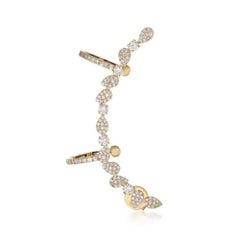 Floral Vine Gold Ear Cuff 14K (or 18k upon request) Yellow Gold Climber Earrings
