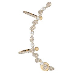 Floral Vine Gold Ear Cuff 14K (or 18k upon request) Yellow Gold Climber Earrings