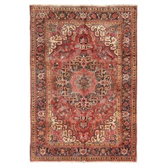Floral Vintage Persian Large Medallion Heriz Rug