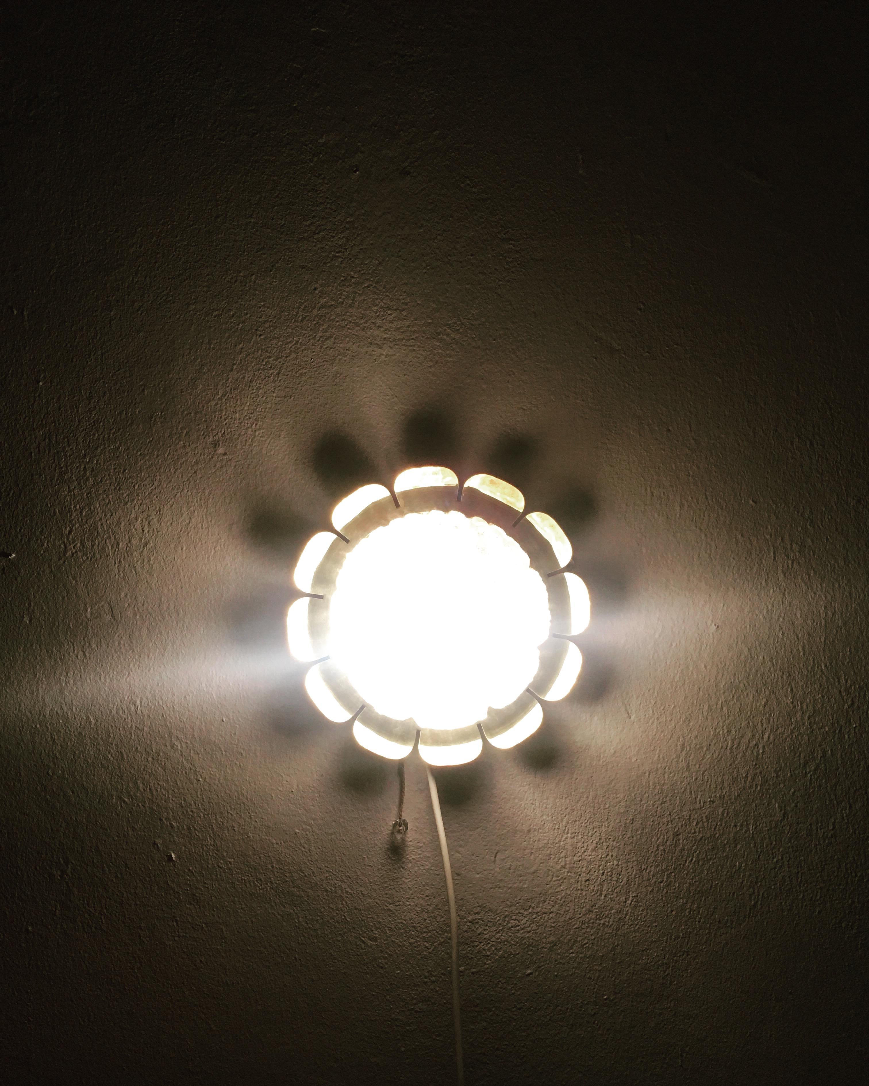 Ottone Lampada da parete floreale di Glashütte Limburg in vendita