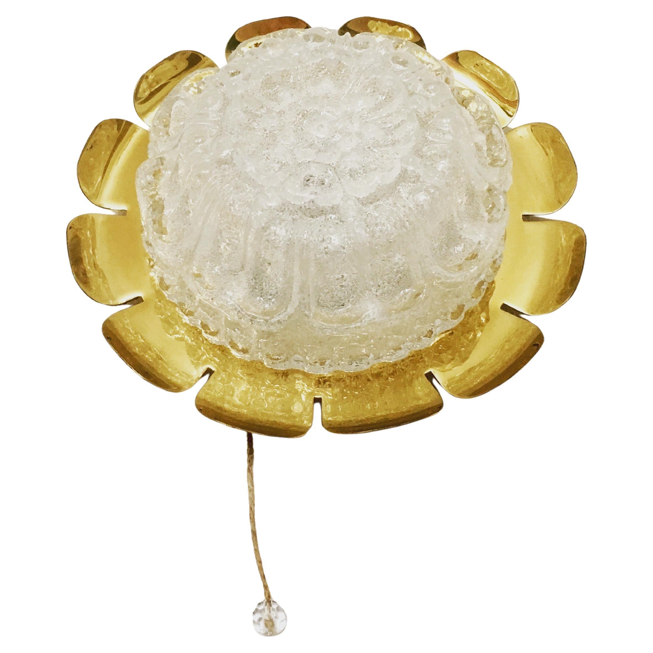 Lampada da parete floreale di Glashütte Limburg