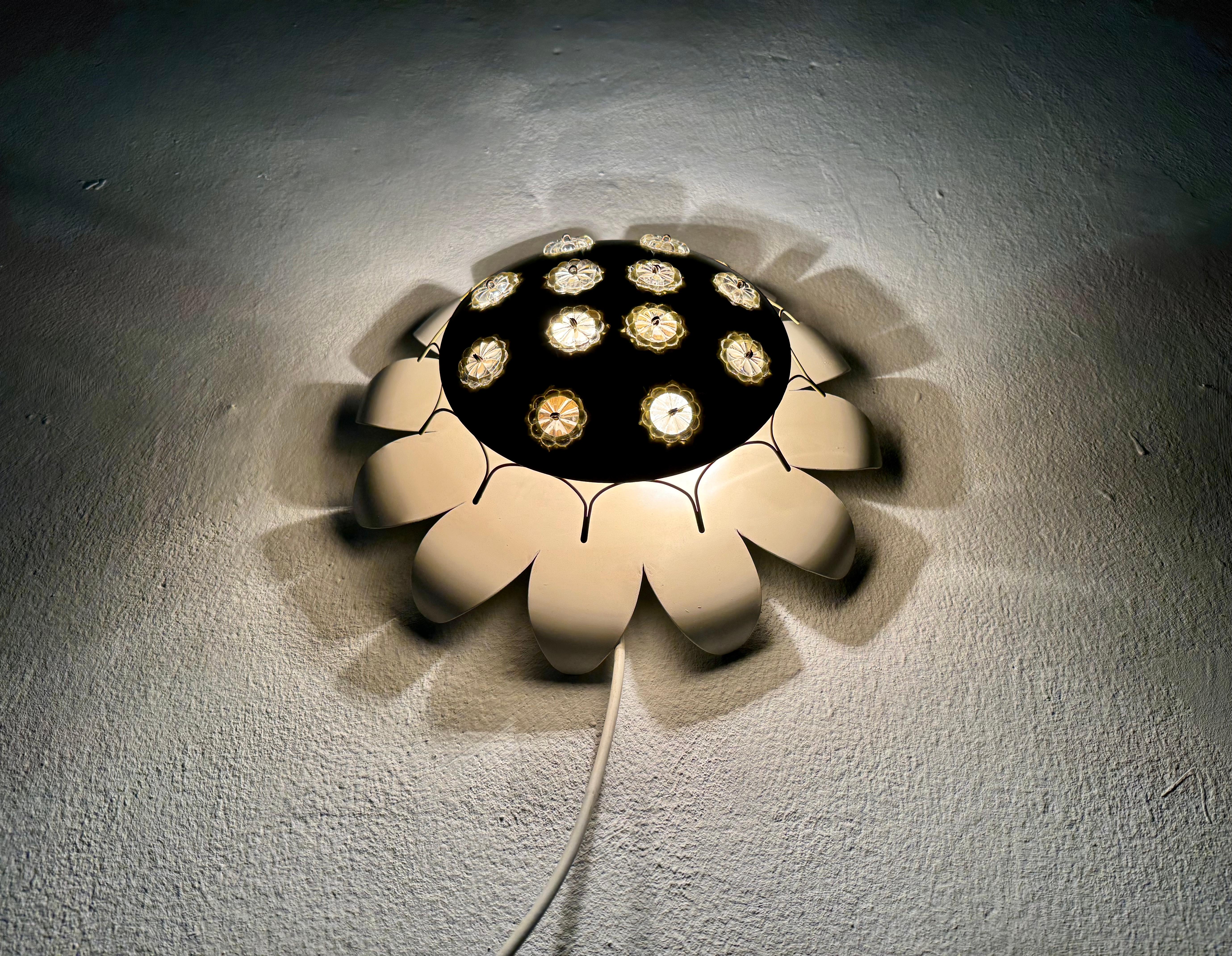 Floral Wall Lamp or Flush Light by Emil Stejnar for Rupert Nikoll For Sale 4