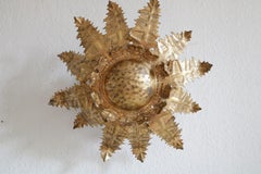 Floral Wall Lamp or Flush Mount in the Style of Holm Sørensen, 6-Flame, 1950s