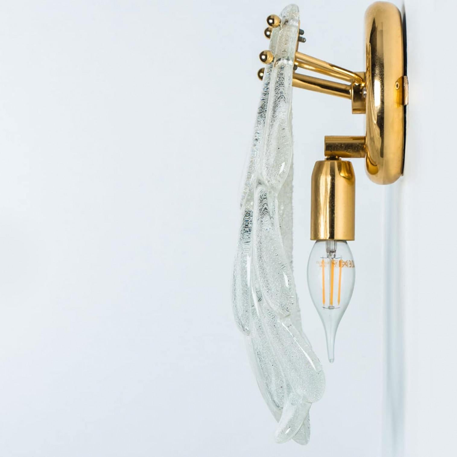 Florale Wandleuchte Murano Glas Barovier & Toso, Italien, 1969 im Zustand „Gut“ im Angebot in Rijssen, NL