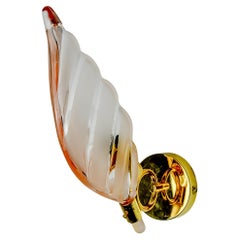 Floral wall light, pink Murano glass, Italy, 1970