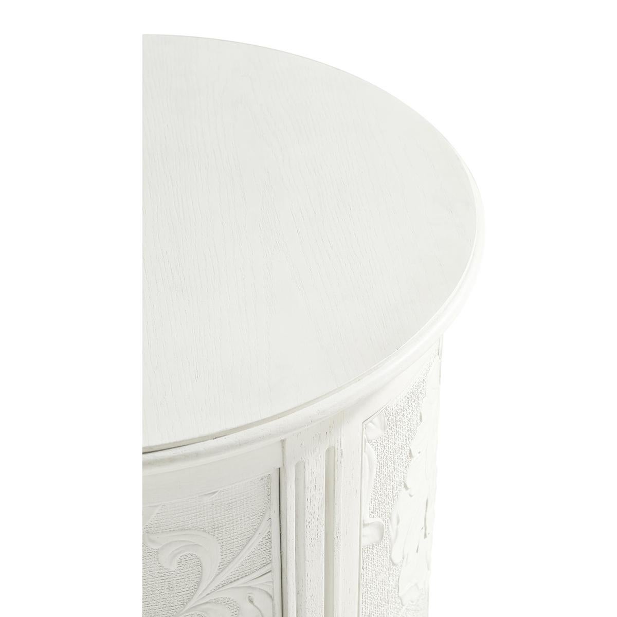 Floral White Accent Table For Sale 4