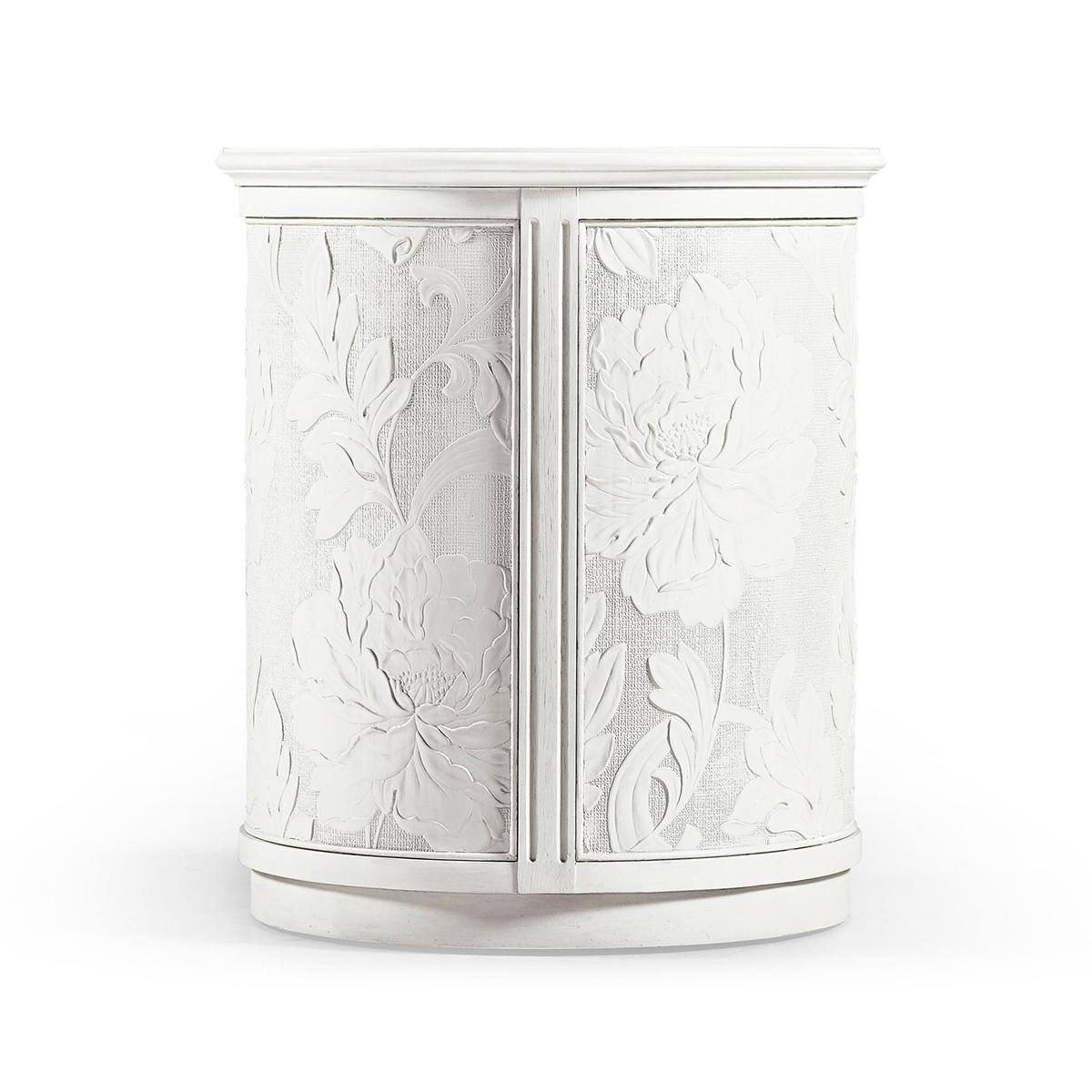 Floral White Accent Table For Sale 5