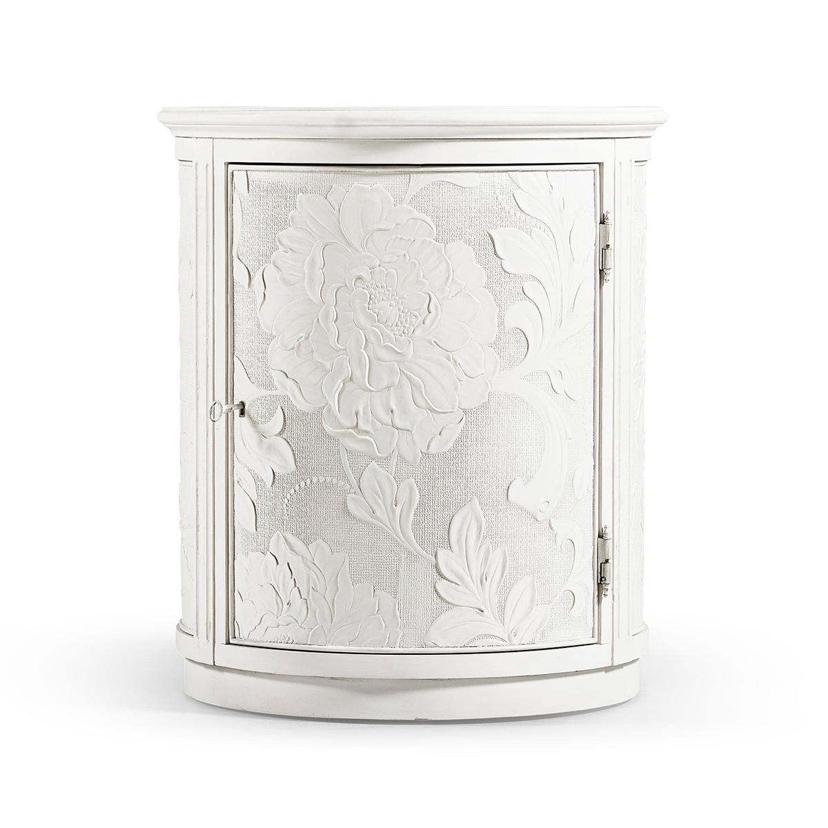 Floral White Accent Table For Sale 1