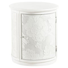 Floral White Accent Table