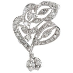 Floral White Gold Diamond Pendant