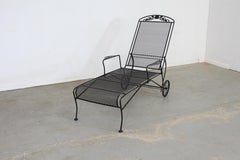 Floral Woodard Style Outdoor Chaise Lounge Chair