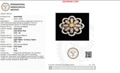 Floral Yellow Natural Diamond Cluster Ring in 14k massivem Gold (zertifiziert)