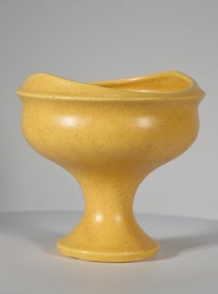 Floraline by McCoy Pottery Modernist Yellow Planter, Urn, or Vase, 1968
