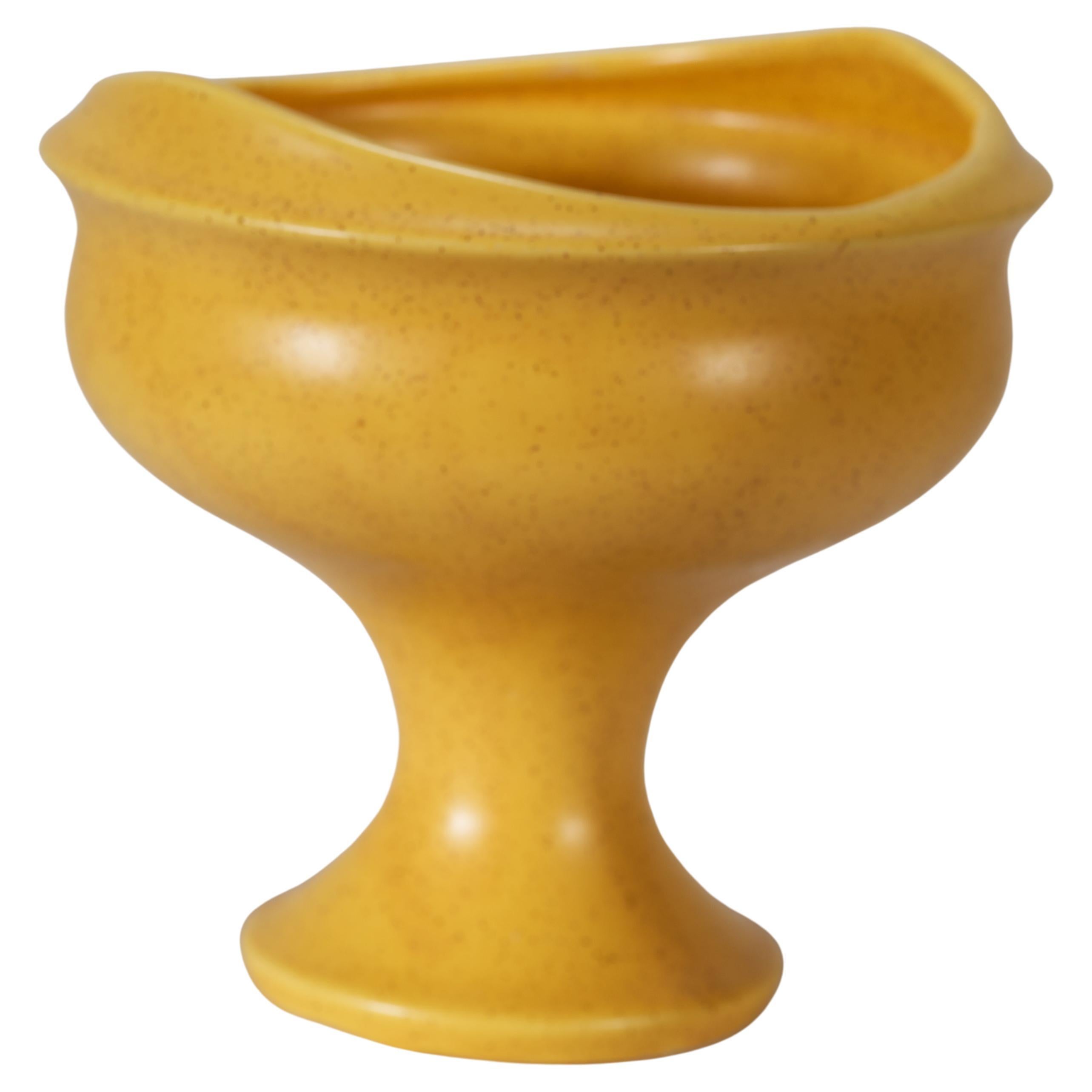Floraline by McCoy Pottery Modernist Yellow Planter, Urn, or Vase, 1968