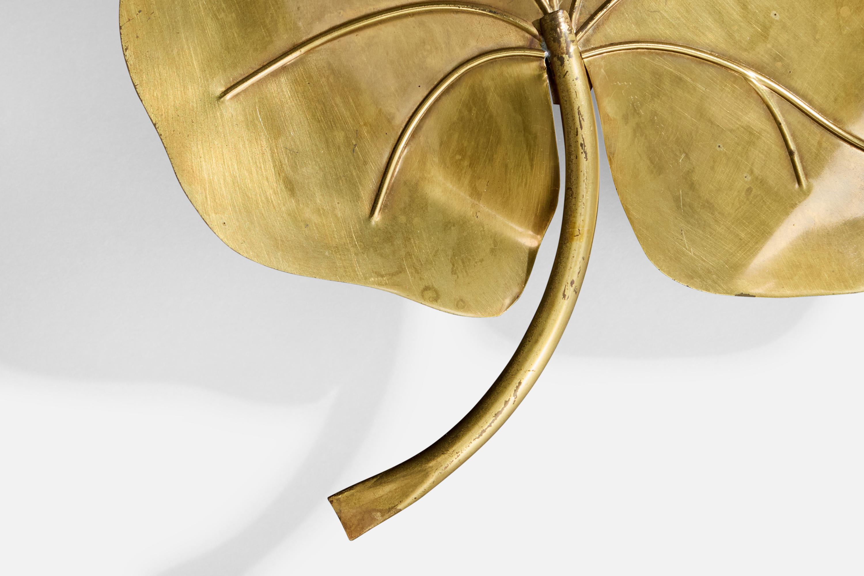Florart, Wall Lights, Brass, France, 1970s For Sale 2