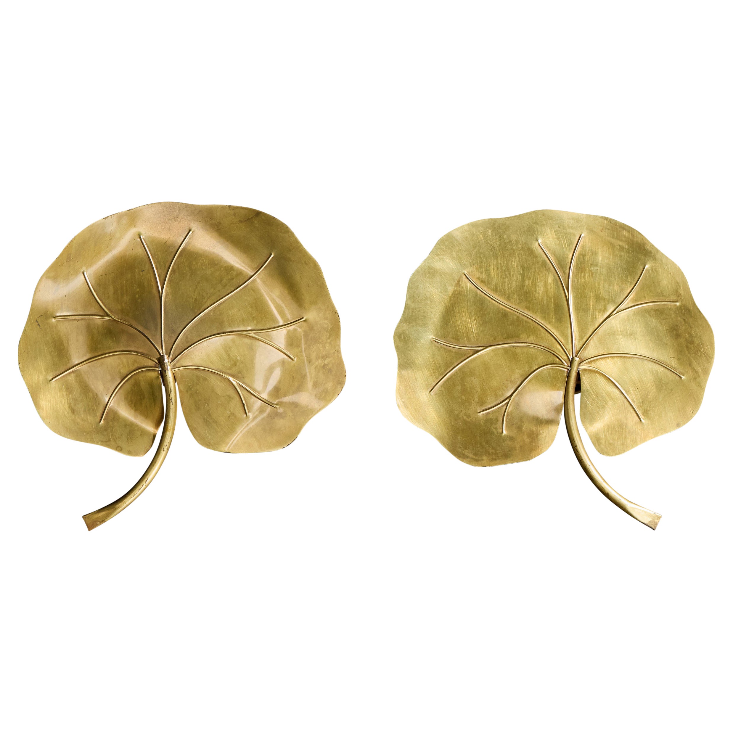 Florart, Wall Lights, Brass, France, 1970s For Sale